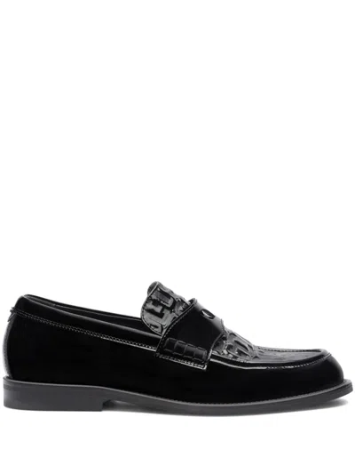 Gcds Wirdo Monogram-print Loafers In Black
