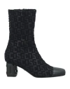 Gcds 75mm Monogram-pattern Ankle Boots In Black