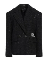 Gcds Woman Blazer Black Size 16 Cotton, Polyester, Acrylic, Polyamide In Black