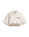 Gcds Woman Blazer Ivory Size S Cotton In White