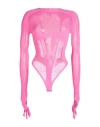 Gcds Woman Bodysuit Magenta Size L Polyamide, Elastane In Magenta
