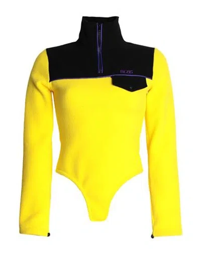 Gcds Woman Bodysuit Yellow Size S Cotton