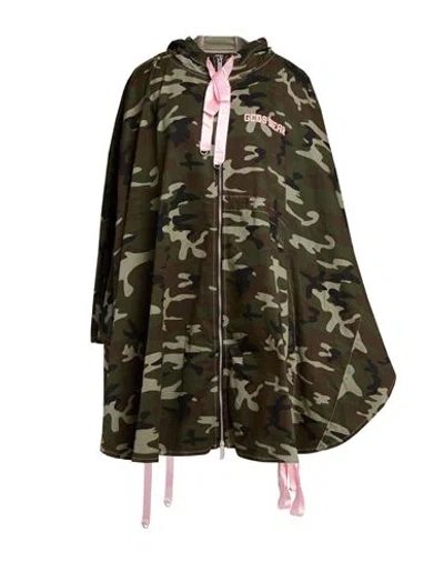 Gcds Woman Cape Military Green Size S Cotton, Polyurethane