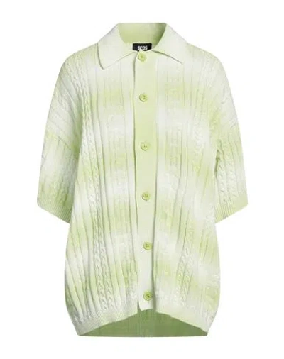 Gcds Woman Cardigan Light Green Size L Cotton, Polyamide