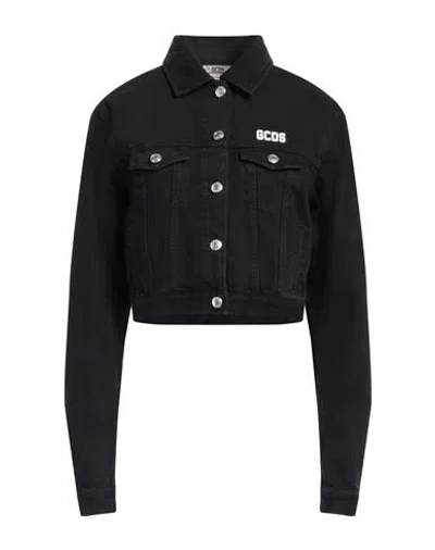 Gcds Woman Denim Outerwear Black Size M Cotton
