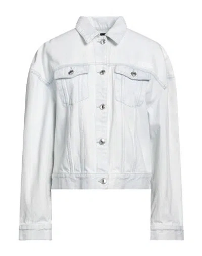 Gcds Woman Denim Outerwear Blue Size L Cotton, Glass