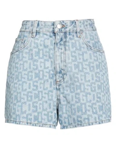 GCDS GCDS WOMAN DENIM SHORTS BLUE SIZE 32 COTTON