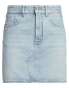 Gcds Woman Denim Skirt Blue Size 29 Cotton In Blue