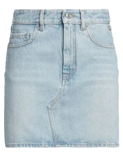 Gcds Woman Denim Skirt Blue Size 29 Cotton