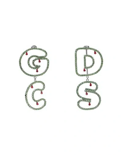 Gcds Woman Earrings Green Size - Metal