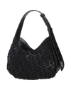 Gcds Comma Monogram-embossed Small Shoulder Bag In Black