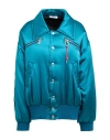 Gcds Woman Jacket Deep Teal Size L Polyester