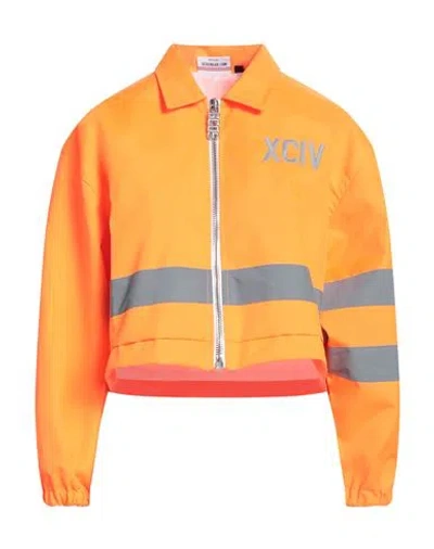 Gcds Woman Jacket Orange Size Xs Polyester, Polyurethane, Glass, Acrylic
