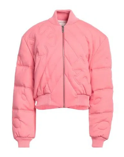 Gcds Woman Jacket Pink Size L Viscose, Polyamide, Elastane