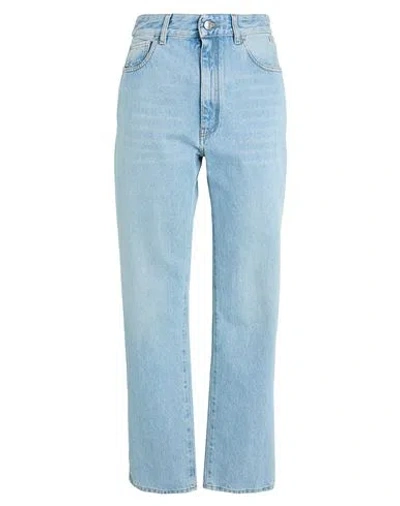 Gcds Woman Jeans Blue Size 28 Cotton, Glass