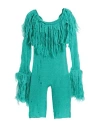 Gcds Woman Jumpsuit Emerald Green Size M Acrylic, Nylon, Wool, Mohair Wool In Green