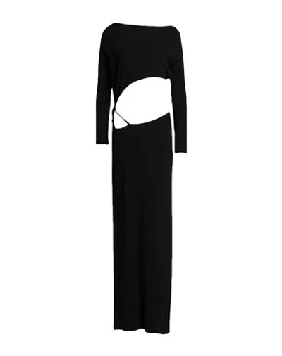 GCDS GCDS WOMAN MAXI DRESS BLACK SIZE M VISCOSE, POLYESTER