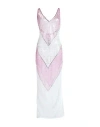 GCDS GCDS WOMAN MAXI DRESS PINK SIZE M POLYESTER, POLYAMIDE