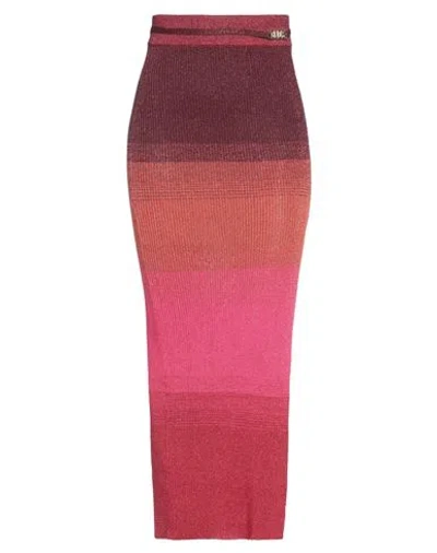 Gcds Woman Maxi Skirt Copper Size Xl Viscose, Metallic Fiber, Polyester, Polyamide In Orange