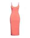Gcds Woman Midi Dress Orange Size M Viscose, Polyamide In Orange