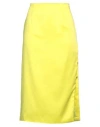 Gcds Woman Midi Skirt Yellow Size L Polyester, Elastane In Yellow