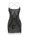 Gcds Woman Mini Dress Black Size L Polyamide, Silk In Black