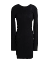 Gcds Woman Mini Dress Black Size L Viscose, Polyester, Metallic Fiber