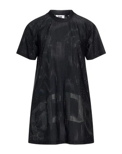 Gcds Woman Mini Dress Black Size M Nylon, Elastane