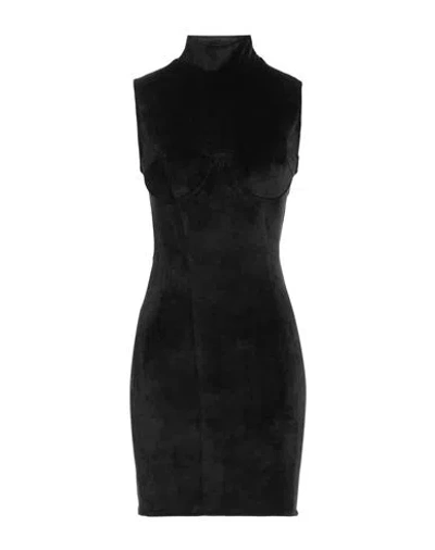 Gcds Woman Mini Dress Black Size L Polyester, Elastane