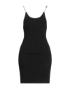 Gcds Short Dress With Rhinestones In Black
