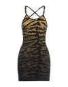 Gcds Woman Mini Dress Black Size S Viscose, Polyamide, Cotton, Polyester, Metallic Fiber In Multi