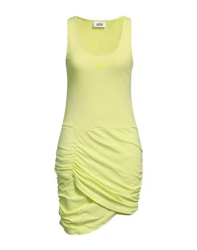 Gcds Woman Short Dress Light Green Size L Cotton
