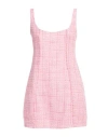 Gcds Backless Tweed Minidress In Pink