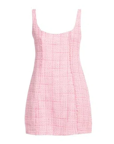 GCDS GCDS WOMAN MINI DRESS PINK SIZE 6 COTTON, POLYESTER, ACRYLIC, POLYAMIDE, POLYIMIDE