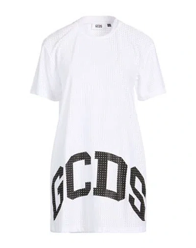 Gcds Woman Mini Dress White Size Xs Nylon, Elastane