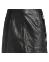 Gcds Woman Mini Skirt Black Size Xl Leather In Black