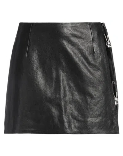 Gcds Woman Mini Skirt Black Size Xl Leather
