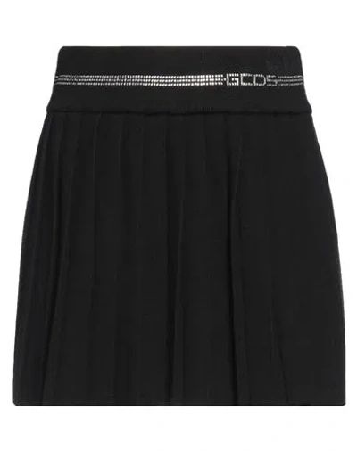 Gcds Woman Mini Skirt Black Size S Viscose, Polyester, Polyamide
