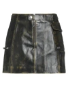 Gcds Woman Mini Skirt Charcoal Size M Leather In Green