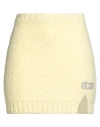 Gcds Hairy Logo-plaque Miniskirt In Yellow