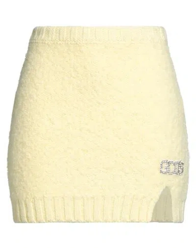 Gcds Woman Mini Skirt Yellow Size M Acrylic, Virgin Wool, Alpaca Wool, Polyamide