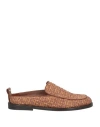 Gcds Monogram-embossed Raffia Mules In Brown