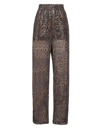 Gcds Woman Pants Camel Size 6 Polyester, Elastane In Beige
