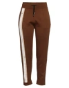 Gcds Woman Pants Chocolate Brown Size L Wool, Acrylic, Polyamide, Viscose, Synthetic Fibers In Beige