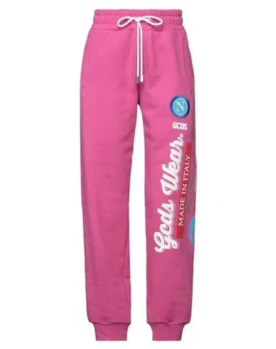 Gcds Woman Pants Fuchsia Size Xl Cotton In Pink