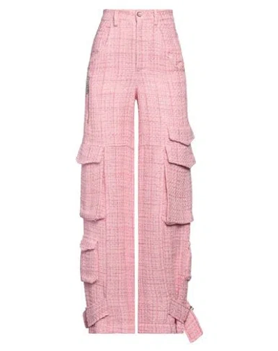 Gcds Woman Pants Pink Size 4 Cotton, Polyester, Acrylic, Polyamide