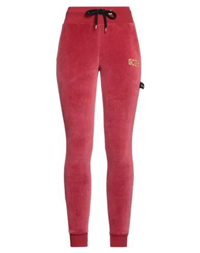 Gcds Woman Pants Red Size Xs Cotton, Polyamide