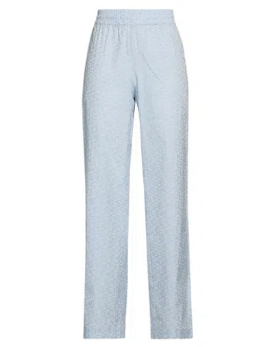 Gcds Woman Pants Sky Blue Size M Cotton, Crystal