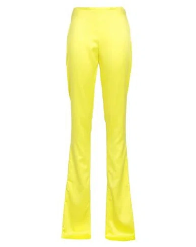 Gcds Woman Pants Yellow Size L Polyester, Elastane