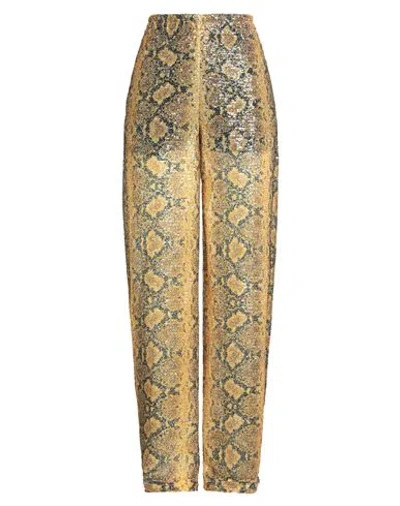 Gcds Woman Pants Yellow Size M Polyester, Elastane In Brown
